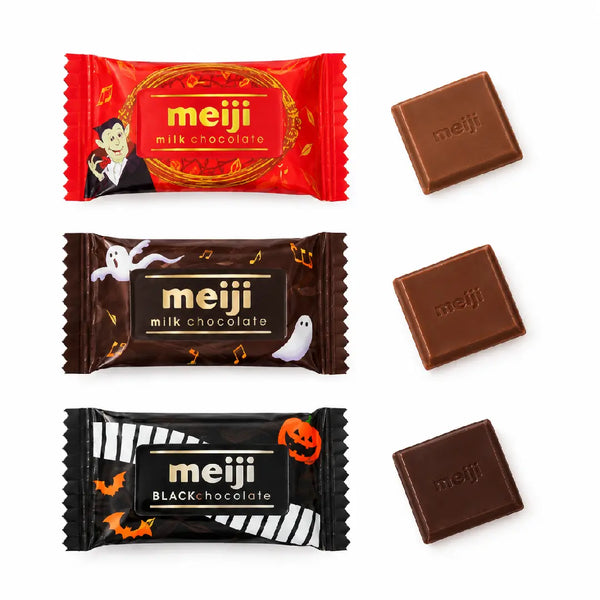 Meiji Halloween Assorted Milk Dark Chocolate Minis Party Pack 3.81 oz