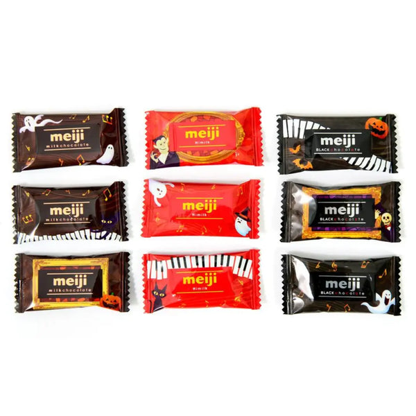 Meiji Halloween Assorted Milk Dark Chocolate Minis Party Pack 3.81 oz