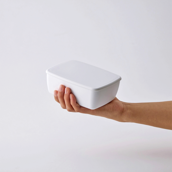 Minimalist White Microwaveable Bento Lunch Box Big Capacity 20.3 fl oz