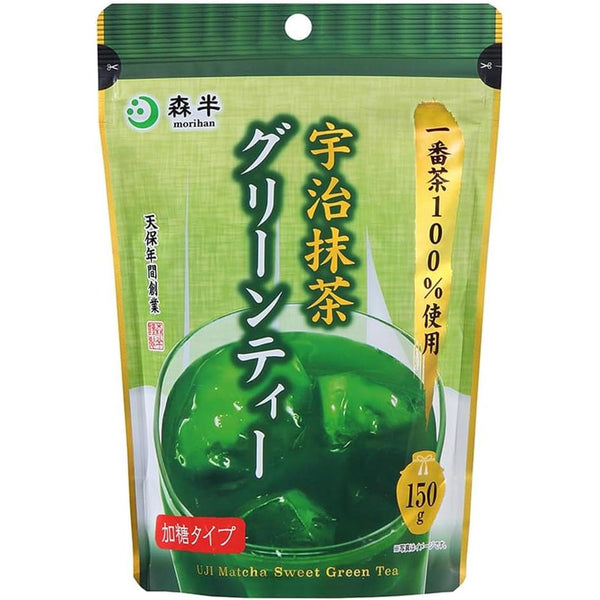 Morihan Uji Matcha Pre-Sweetened Vibrant Green Tea Powder 150g