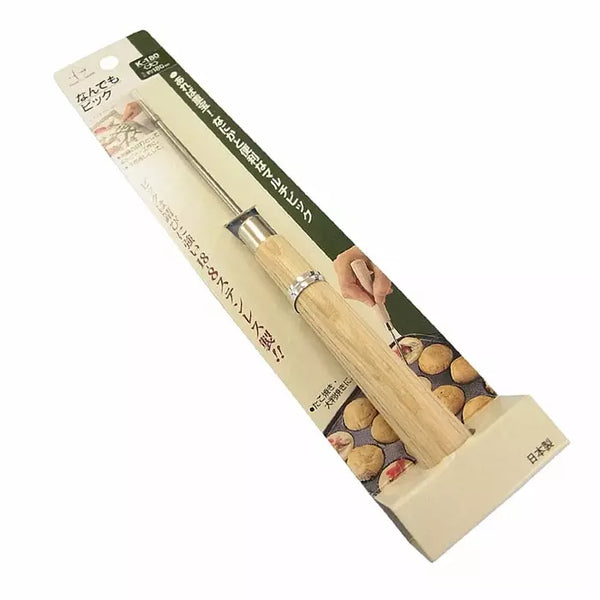 Multipurpose Pick Wood Handle Scratch Awl Japanese Takoyaki Pick 18cm