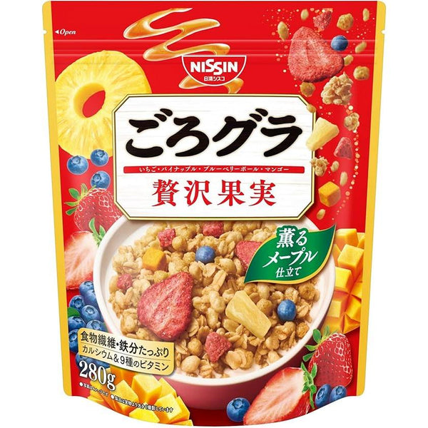 Nissin Gorogura Mixed Fruits Granola Cereal Maple Flavor 280g