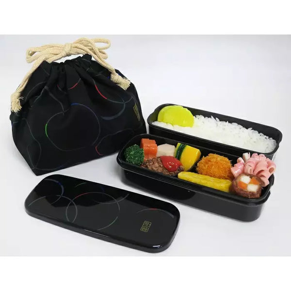 OSK 2-Tier Stain Resistant Bento Lunch Box With Matching Bag 640ml