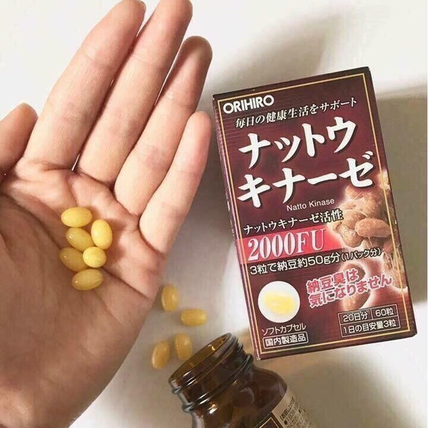 Orihiro Nattokinase Natto Supplement 60 Capsules (For 20 Days)