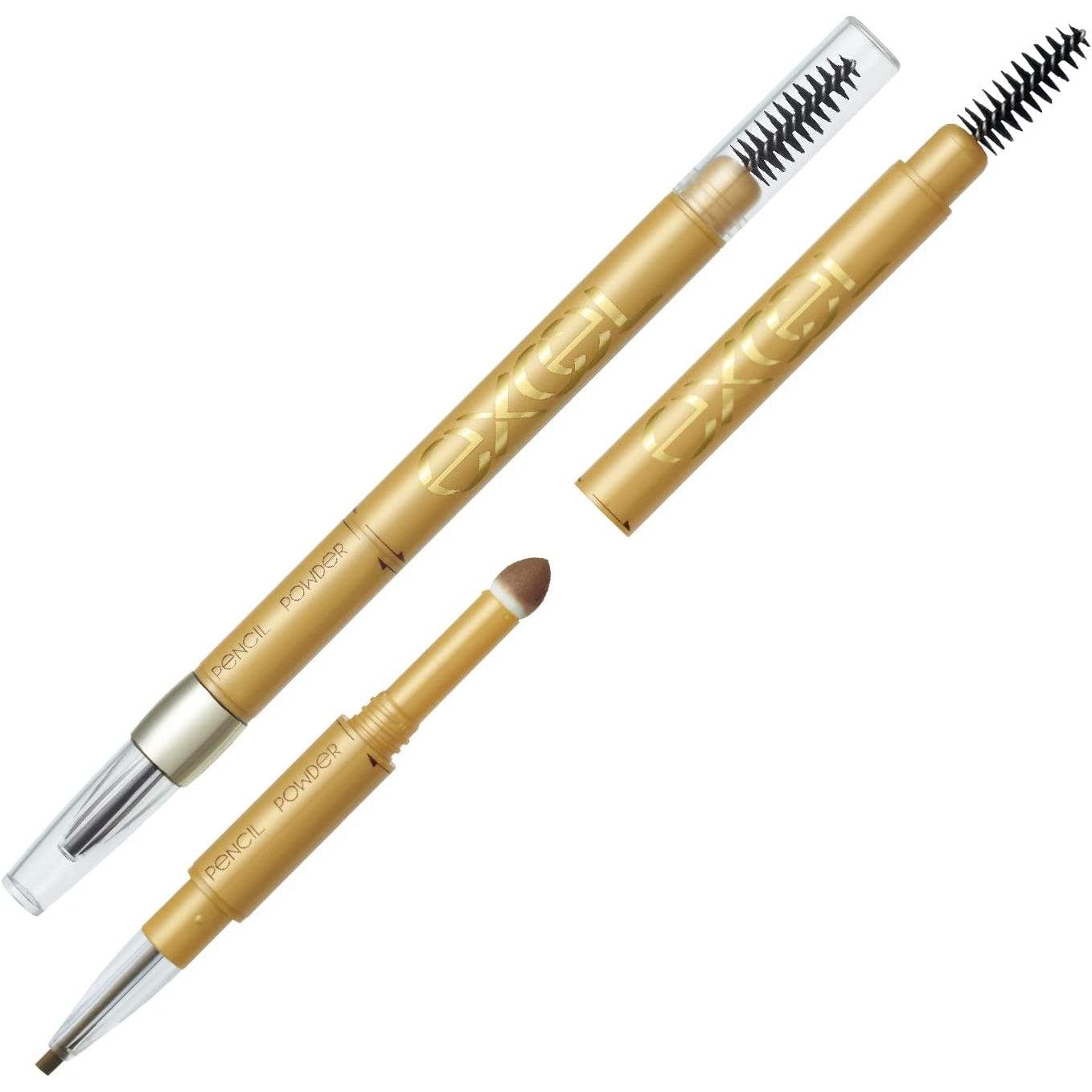 Excel Powder & Pencil Eyebrow EX 3-in-1 Shape Fill Blend Brow Maker
