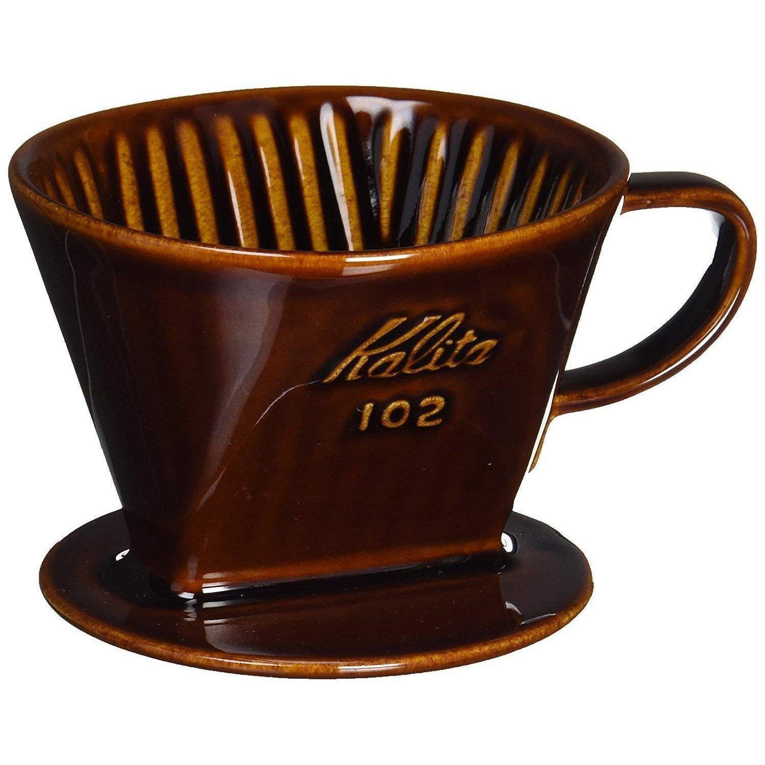 Kalita Ceramic Coffee Dripper 102 Brown Pour-Over Coffee Filter