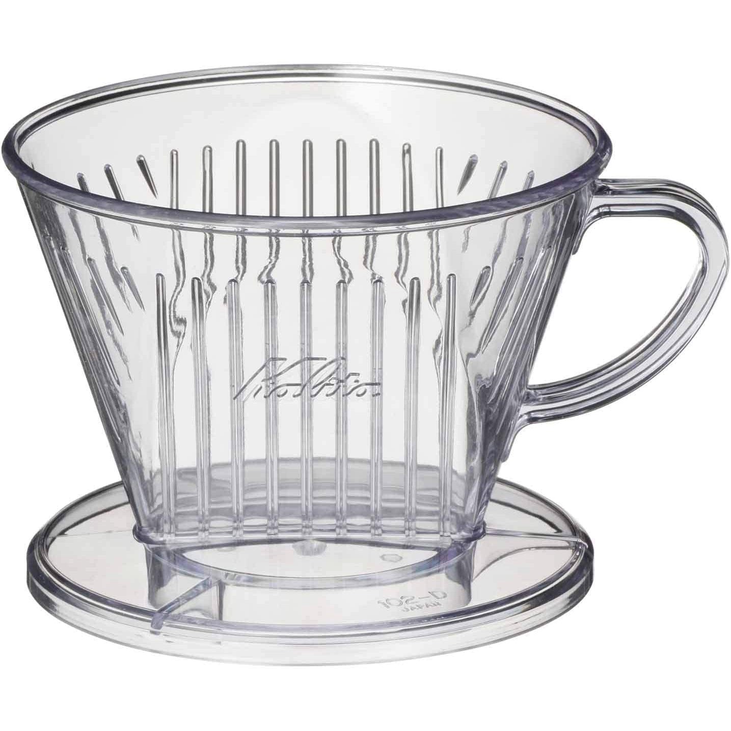 Kalita Plastic Coffee Dripper Pour-Over Brewer for 2-4 Cups 102 Clear