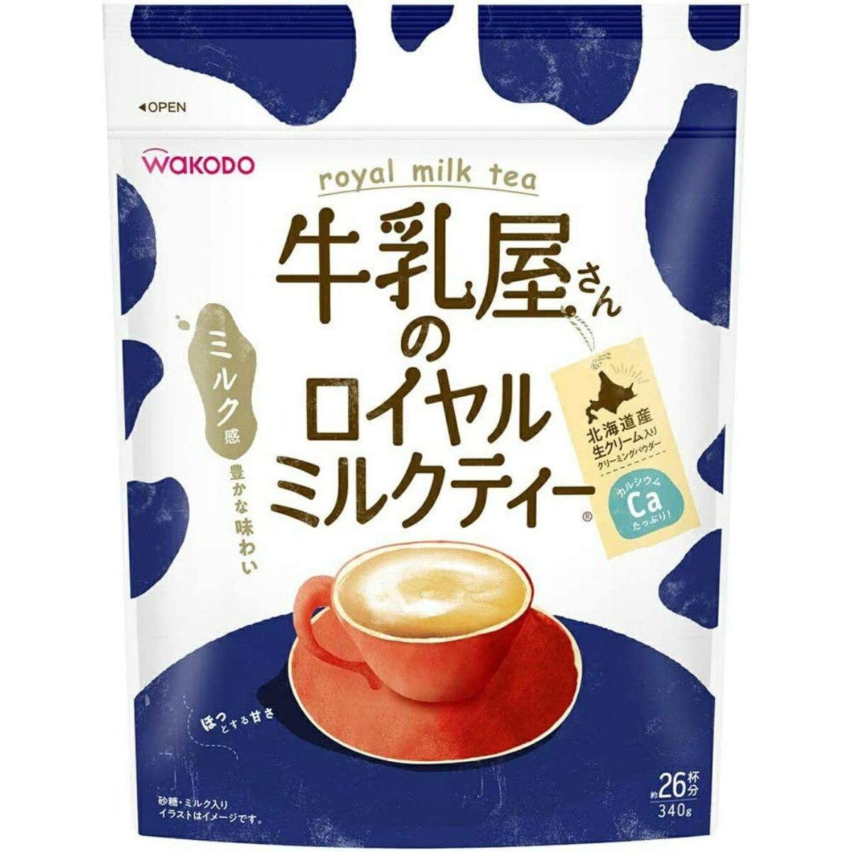 Wakodo Royal Milk Tea Powder Black Tea With Hokkaido Milk 340g