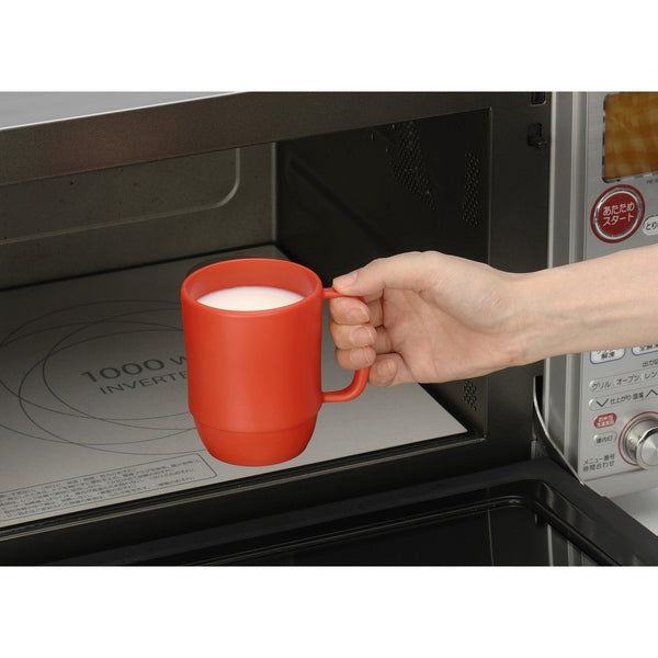 Inomata Microwavable Plastic Coffee Mug Hot Beverage Cup Red 350ml
