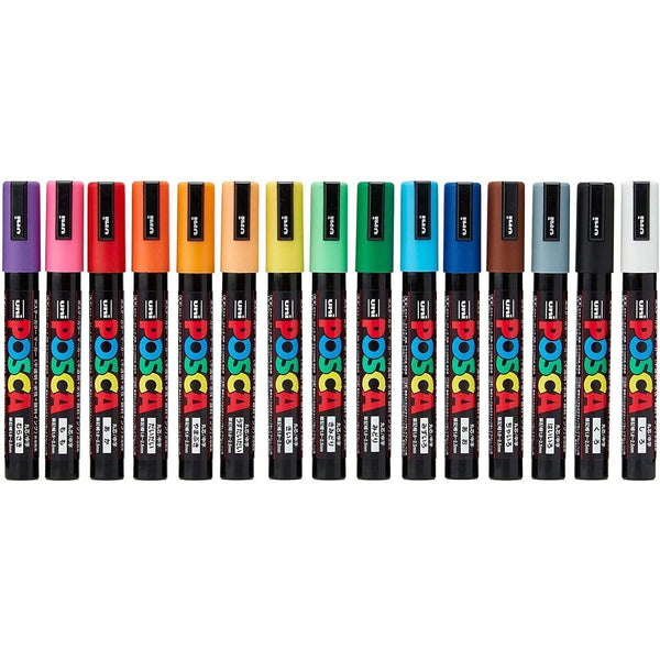uni Mitsubishi Posca Paint Marker Set 15 Colors PC-5M 15C