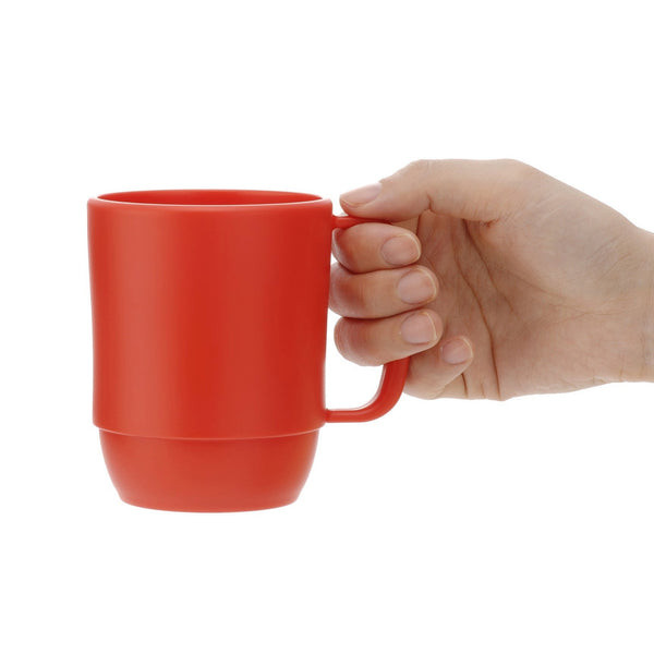Inomata Microwavable Plastic Coffee Mug Hot Beverage Cup Red 350ml