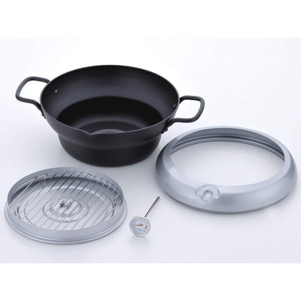 Wahei Freiz Induction Iron Deep Fryer Pot With Lid And Oil Drain Rack 24cm