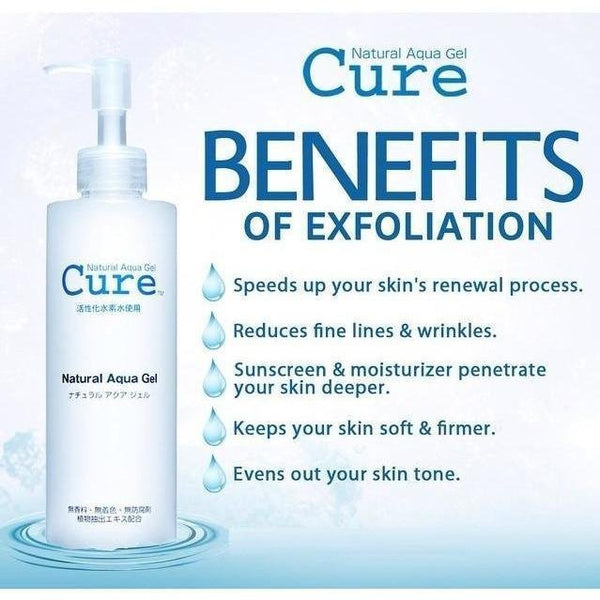 Cure Natural Aqua Gel Exfoliator Gentle Exfoliating Peeling Gel 250g