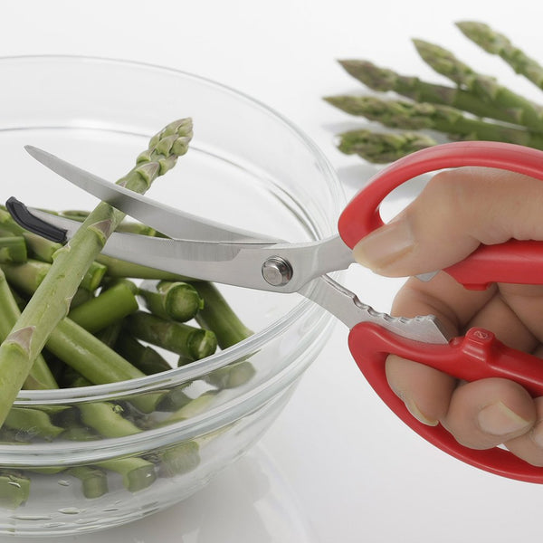Shimomura Curved Kitchen Scissors Serrated Non-Scratch Scissors