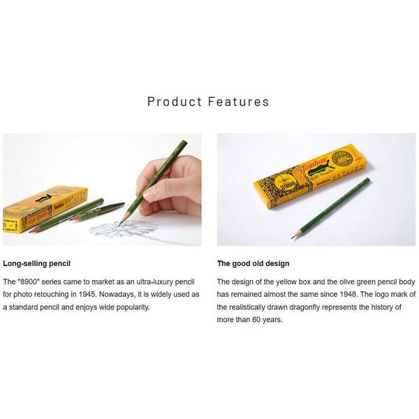 Tombow 8900 Graphite Pencils HB Standard Pencil 12 Pieces