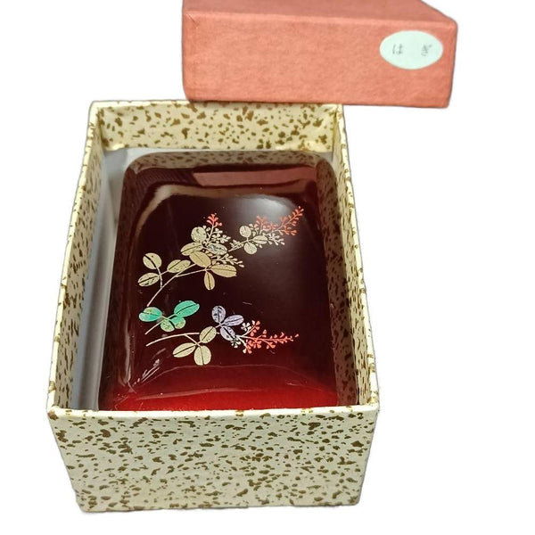 Red Lacquered Small Case Hagi Autumn Flowers Design
