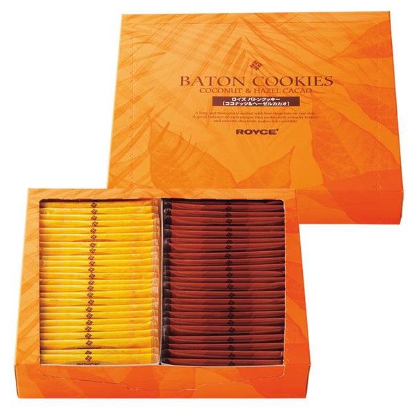 Royce Baton Cookies Coconut and Hazelcacao 50 Pieces