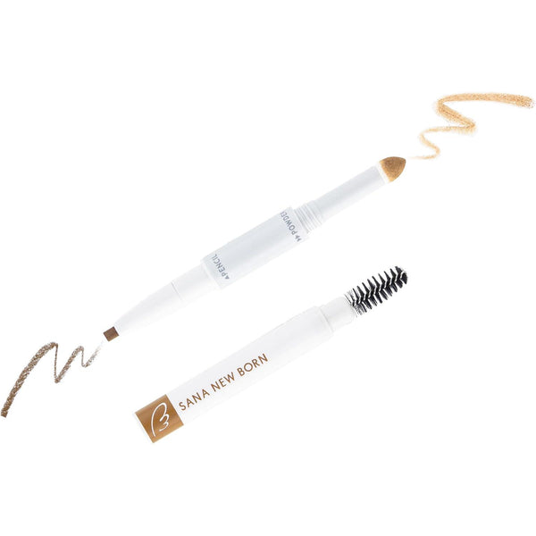 SANA NewBorn W Brow EX Eyebrow Pencil, Powder and Brush
