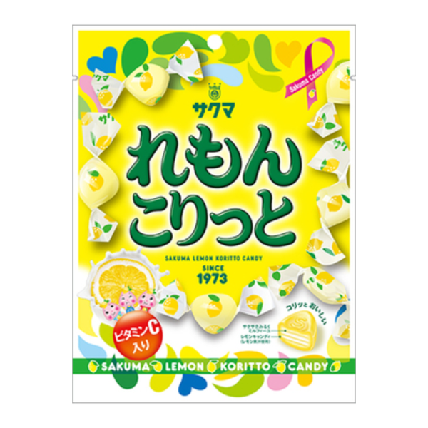 Sakuma Lemon Koritto Crunchy Lemon Milk Candy with Vitamin C 58g