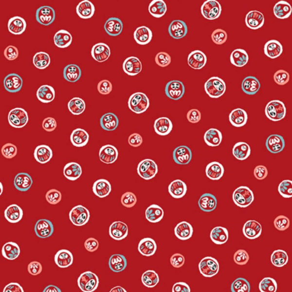 Seiran Furoshiki Daruma Doll Pattern Cotton Wrapping Cloth