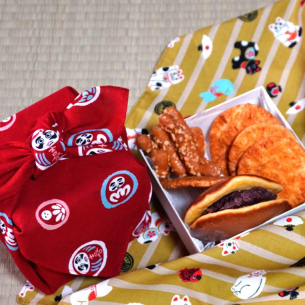 Seiran Furoshiki Lucky Cat Pattern Cotton Wrapping Cloth