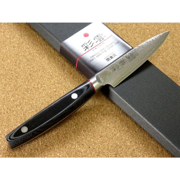 Seki Kanetsugu Saiun 33-Layer Damascus Steel Paring Knife 90mm
