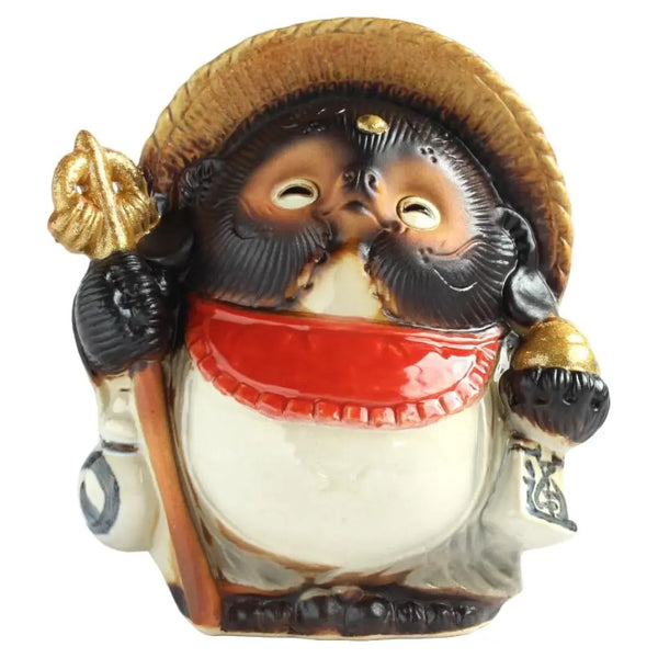 Shigaraki Ware Handmade Ceramic Tanuki Figurine Raccoon Dog Coin Bank 185mm