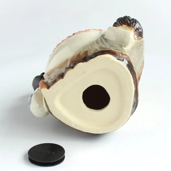 Shigaraki Ware Handmade Ceramic Tanuki Figurine Raccoon Dog Coin Bank 185mm