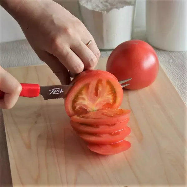 Shimomura Curved Serrated Bar Knife Tomato & Cheese Pronged Knife 230mm