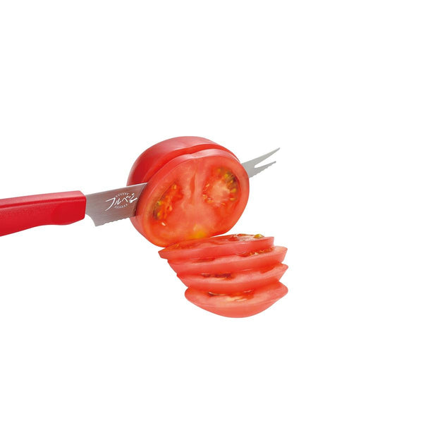 Shimomura Curved Serrated Bar Knife Tomato & Cheese Pronged Knife 230mm