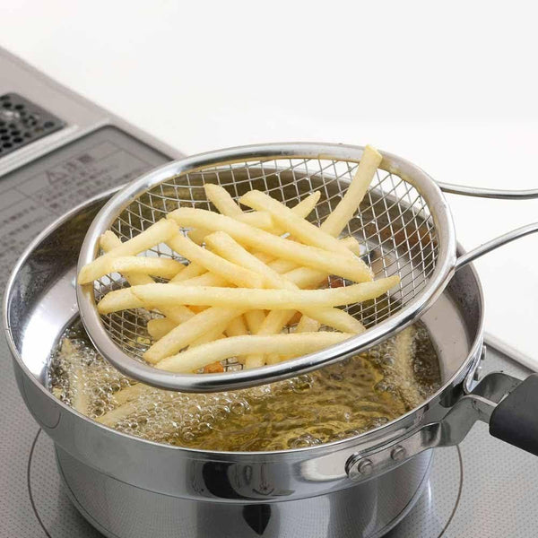 Shimomura Deep Fryer Skimmer Stainless Steel Large Hole Mesh Scoop 30cm