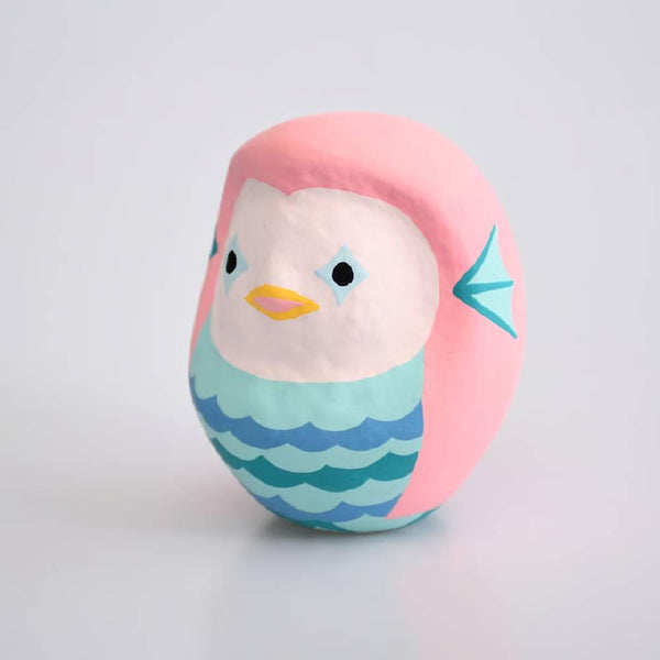 Shirakawa Daruma Amabie Daruma Handmade Cute Pink Yokai Doll 8.5cm