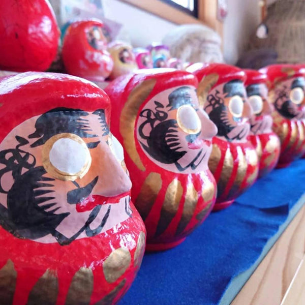 Shirakawa Daruma Doll “I” Handmade Good Luck Charm Red Doll 35cm
