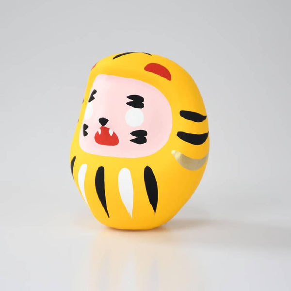 Shirakawa Daruma Yellow Tiger Daruma Doll Cute Tiger Good Luck Charm 8.5cm