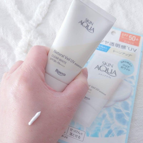 Skin Aqua Natural Veil UV Essence Clear White Sunscreen SPF50+ 50g