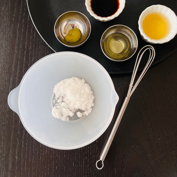 making the soba noodle salad dressing