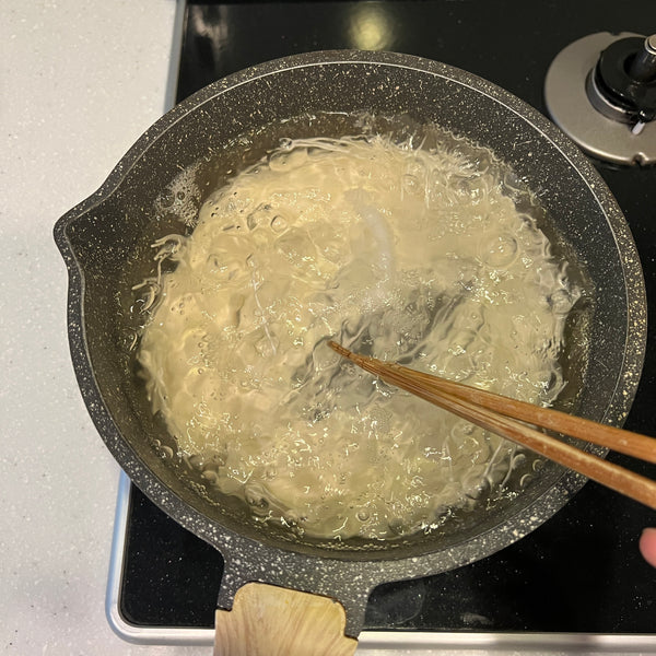 cooking the somen noodles until al dente