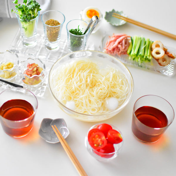 staged cold somen noodles