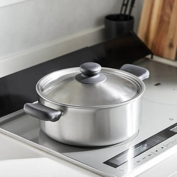 Sori Yanagi Two Handled Matte Finish Stainless Pot With Lid 3.8L
