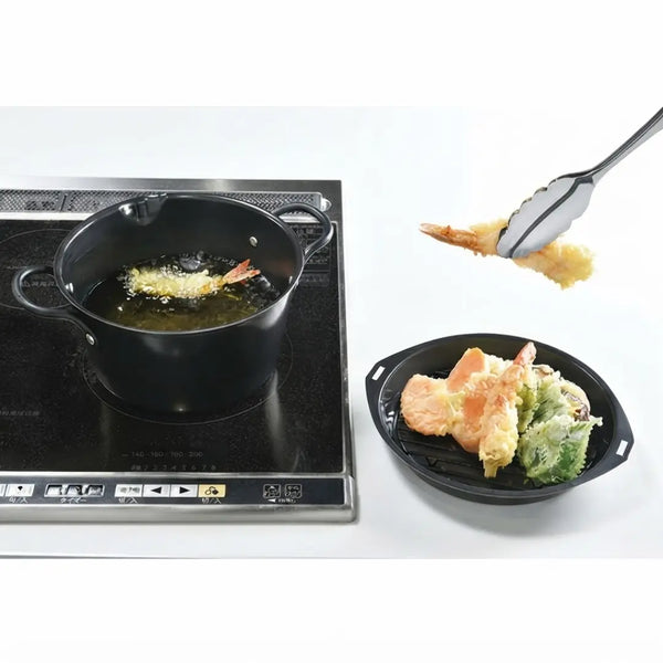 Summit Multipurpose Iron Cooking Pot with Oil Drain Tray 16cm