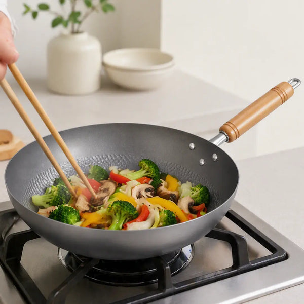 Summit Nitride Embossed Iron Frying Pan Heavy-Duty Flat Bottom Pan 28cm