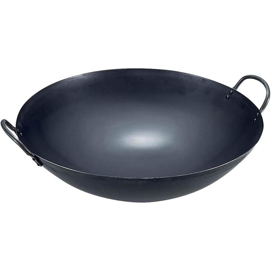 Summit Two-Handled Iron Wok Round Bottom High-Heat Cooking