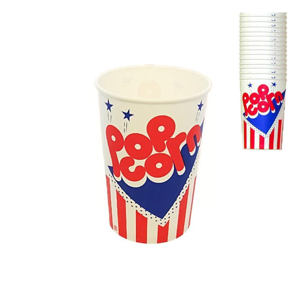 Sunnap Popcorn Buckets Extra Large Retro Popcorn Box (Pack of 50)