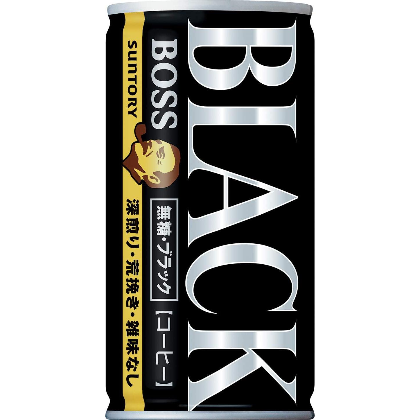 Boss Black Sugar Free Canned Coffee Dark Roast Smooth Taste 185g