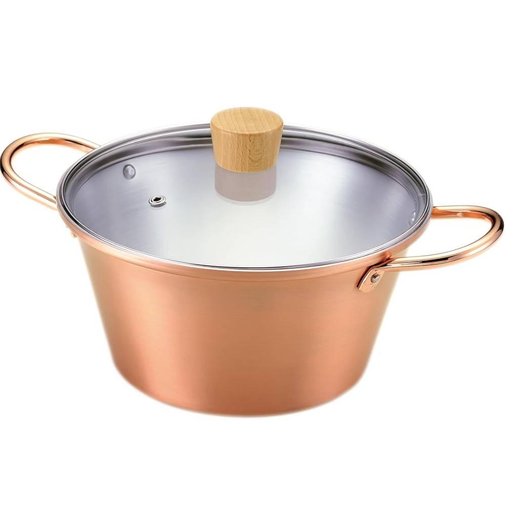 Tanabe High Conductivity Copper Stew Pot With Handle & Lid 15cm