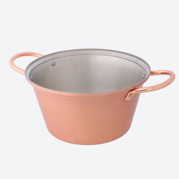 Tanabe High Conductivity Copper Stew Pot With Handle & Lid 15cm