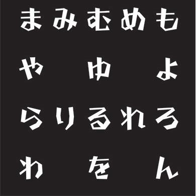 Tenugui Wabunka Hiragana Alphabet Traditional Hand Dyed Cloth