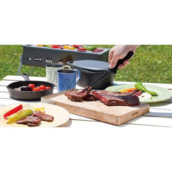 Todai Matte Black Stainless Steel Yakiniku BBQ Clever Tongs 240mm