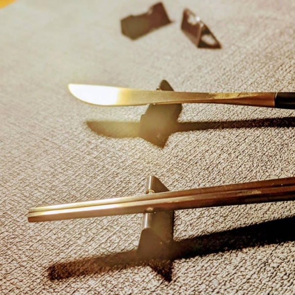 Todai Stylish Black Oxide Stainless Steel Modern Chopstick Holder