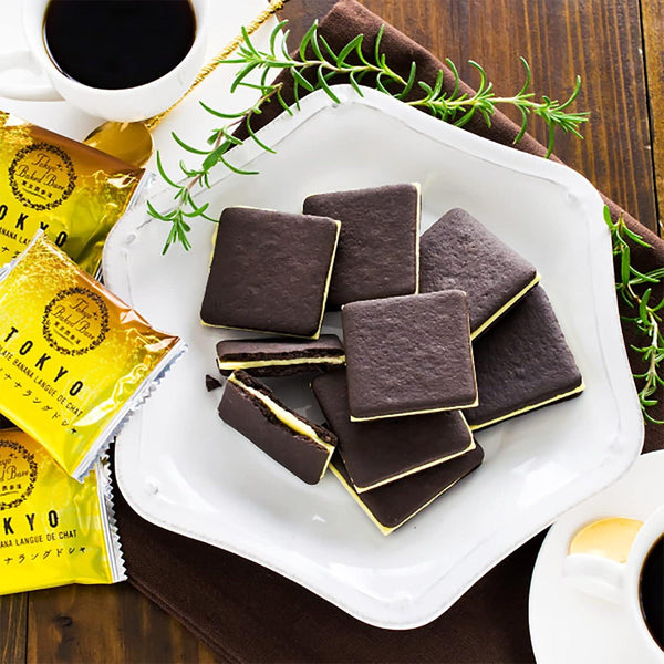 Tokyo Baked Base Chocolate Banana Langue de Chat Cookies 20 Pieces